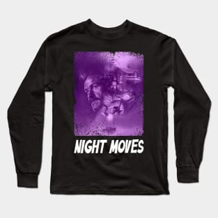 Stylish Shadows Night Movie Tees, Dive into the Mystery of the 1970s Detective Genre in Fashion Long Sleeve T-Shirt